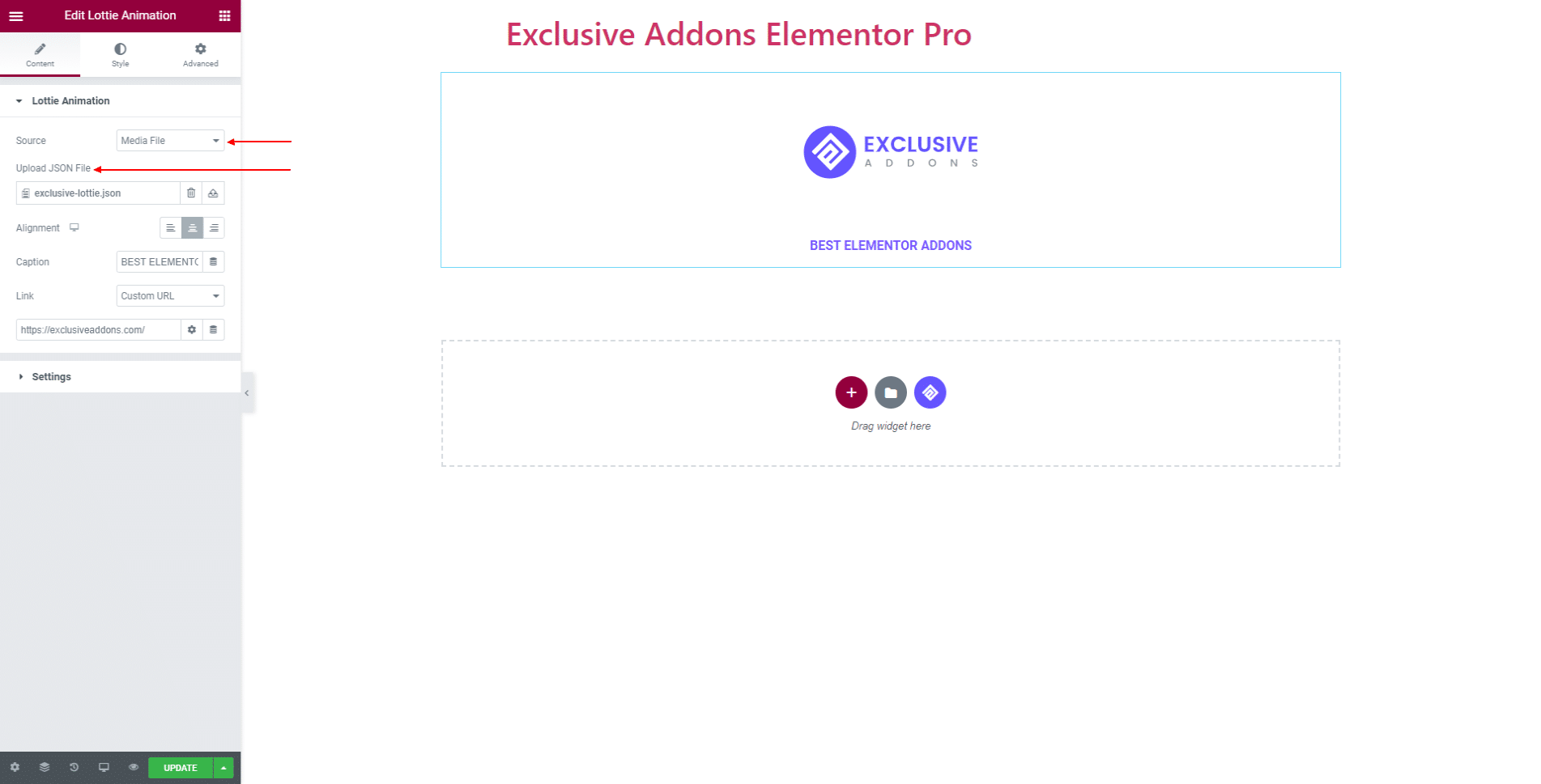 How to Configure & Style Lottie Animation Widget with Elementor - Exclusive  Addons