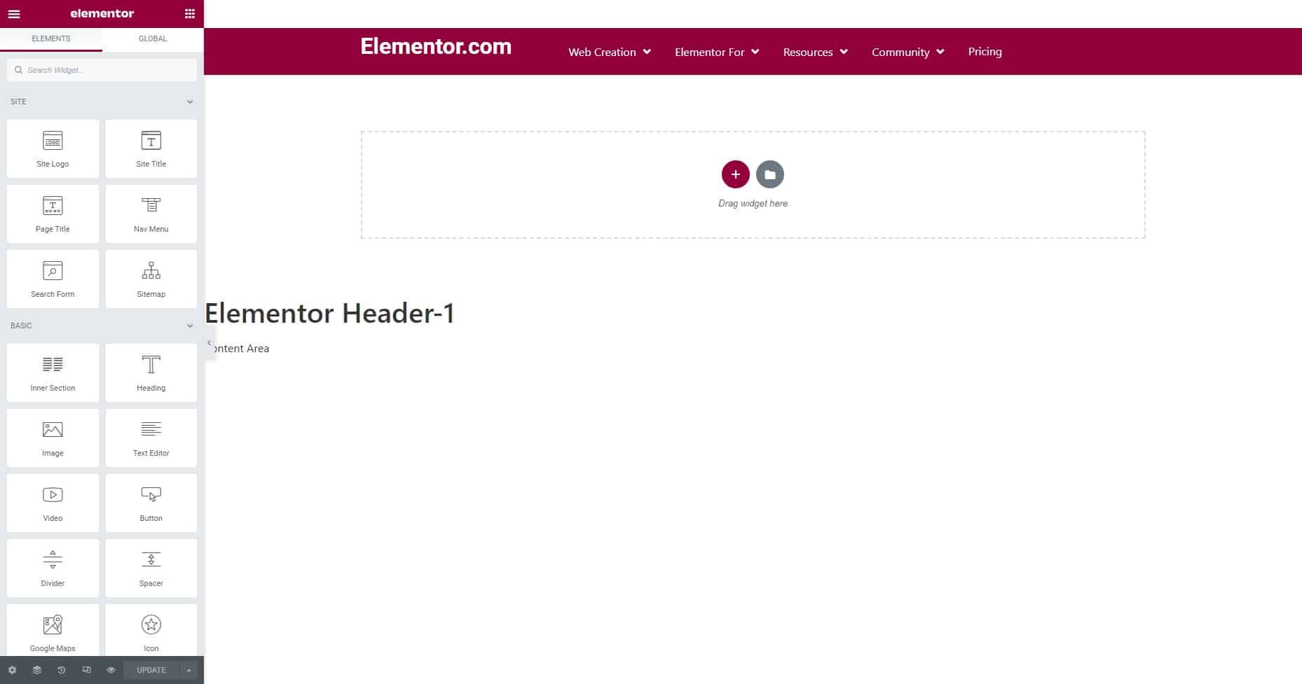 Elementor Header-5