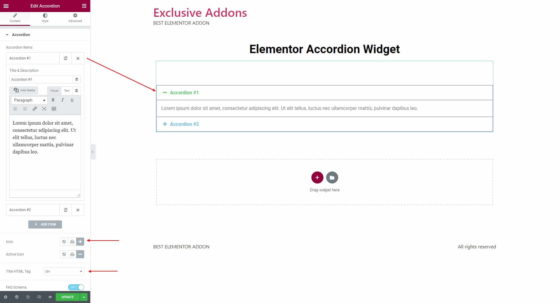 Create WordPress accordion using the Elementor Accordion Widget_Step-1