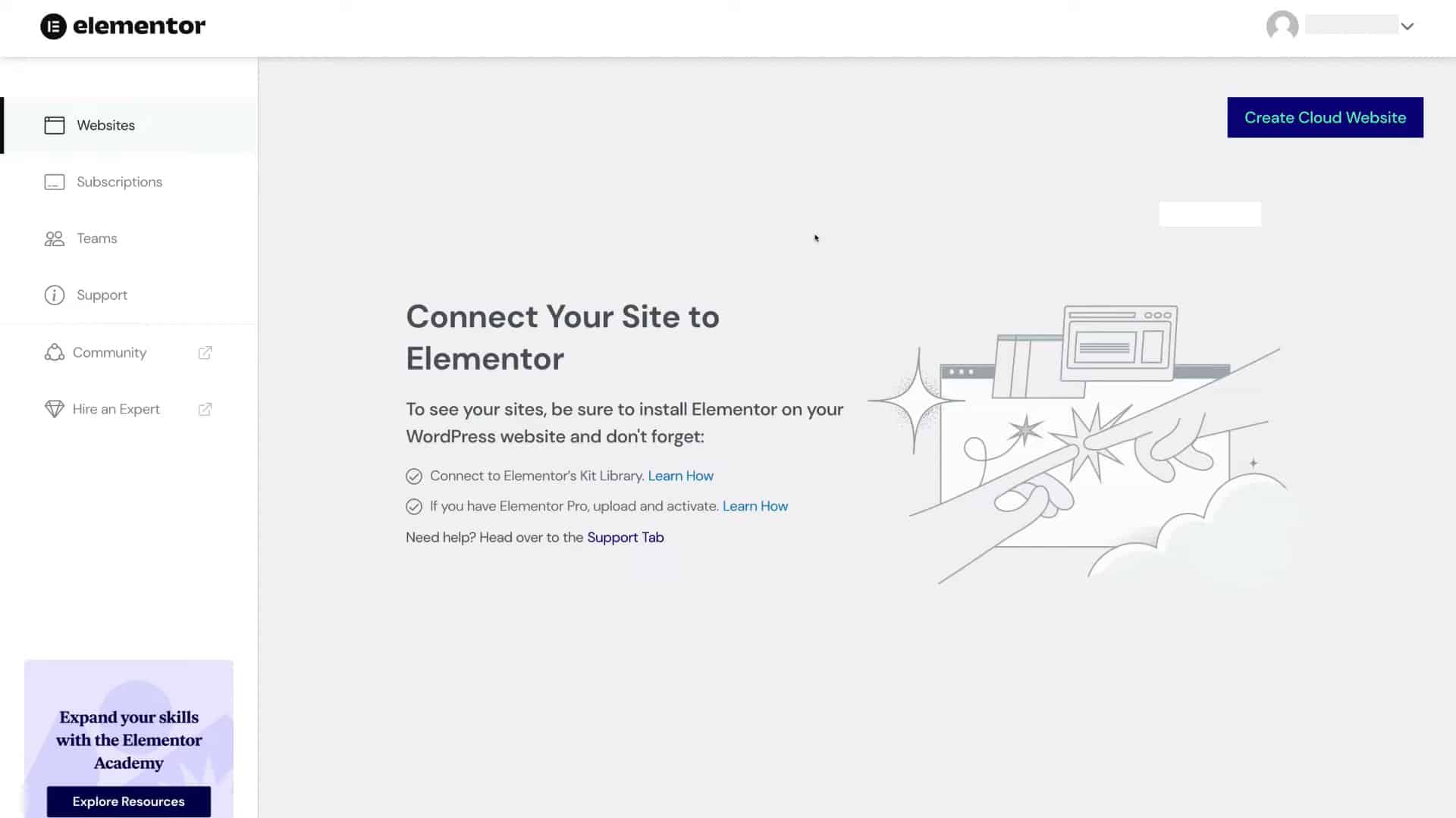 Create-elementor-cloud-website